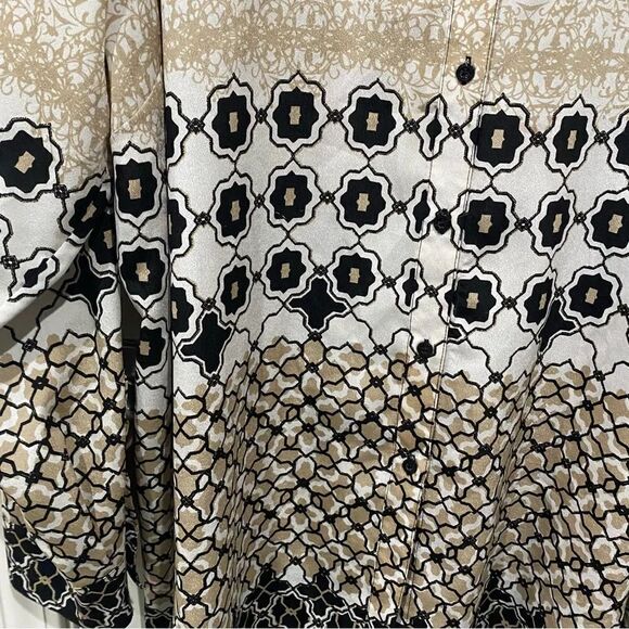 Calvin Klein Mixed Print Button Down Long Sleeve Top Size 3x - Picture 4 of 5